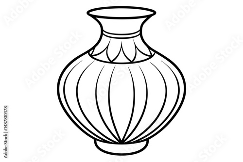 vase vector on white background