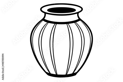 vase vector on white background