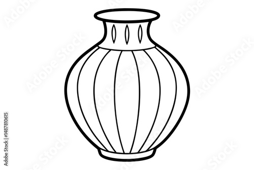 vase vector on white background