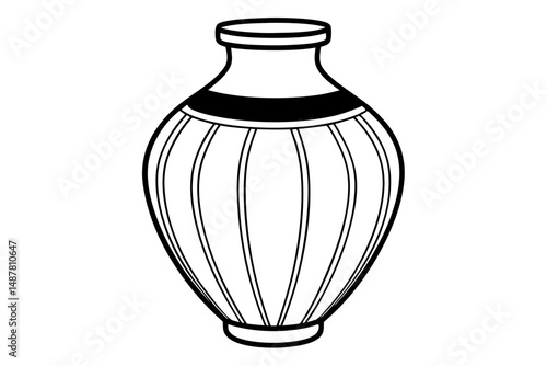 vase vector on white background
