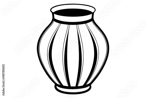 vase vector on white background