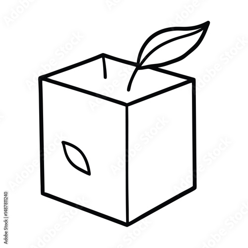 Green Tea Box with Clean White Background