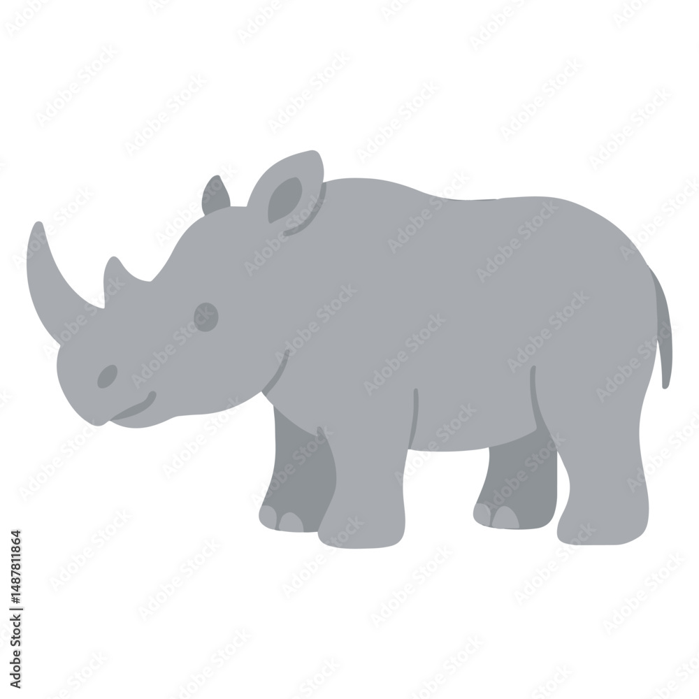 Fototapeta premium Zoo Rhino illustration, Colorful Rhino vector, Colorful Safari Animal Clipart, Animal design sublimation