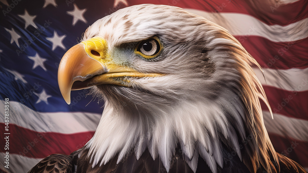 custom made wallpaper toronto digitalGenerated Image of United States of America patriotism, USA, 4th of July, bald eagle, Make America Great Again, American flag