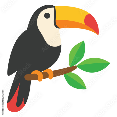 Zoo Toucan  illustration, Colorful Toucan Fish vector, Colorful Safari Animal Clipart, Animal design sublimation

