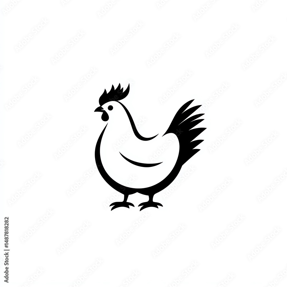Fototapeta premium A delightful illustration of a chicken character with charming features