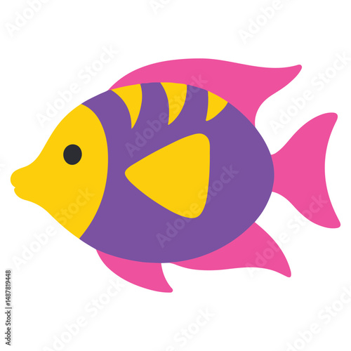Zoo tropical Fish illustration, Colorful tropical Fish vector, Colorful Safari Animal Clipart, Animal design sublimation
