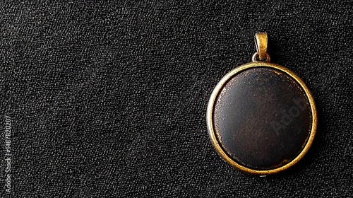 Antique Oval Pendant with Dark Background.