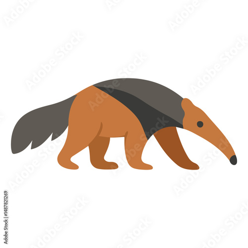 Zoo Anteater illustration, Colorful Anteater vector, Colorful Safari Animal Clipart, Animal design sublimation

