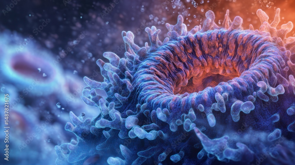 Obraz premium Microscopic Cellular Structure: A Deep Dive into Biological Wonder