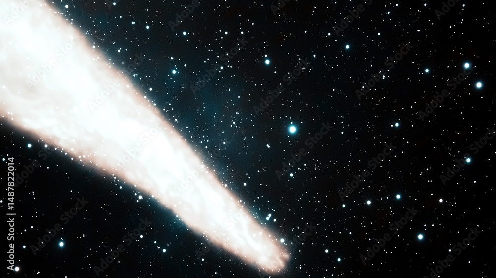 Obraz premium Comet Tail Space Night Sky.