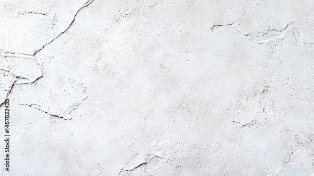 Naklejka premium Weathered white fissures, surface revealing rough texture, deep concrete uneven structural patterns