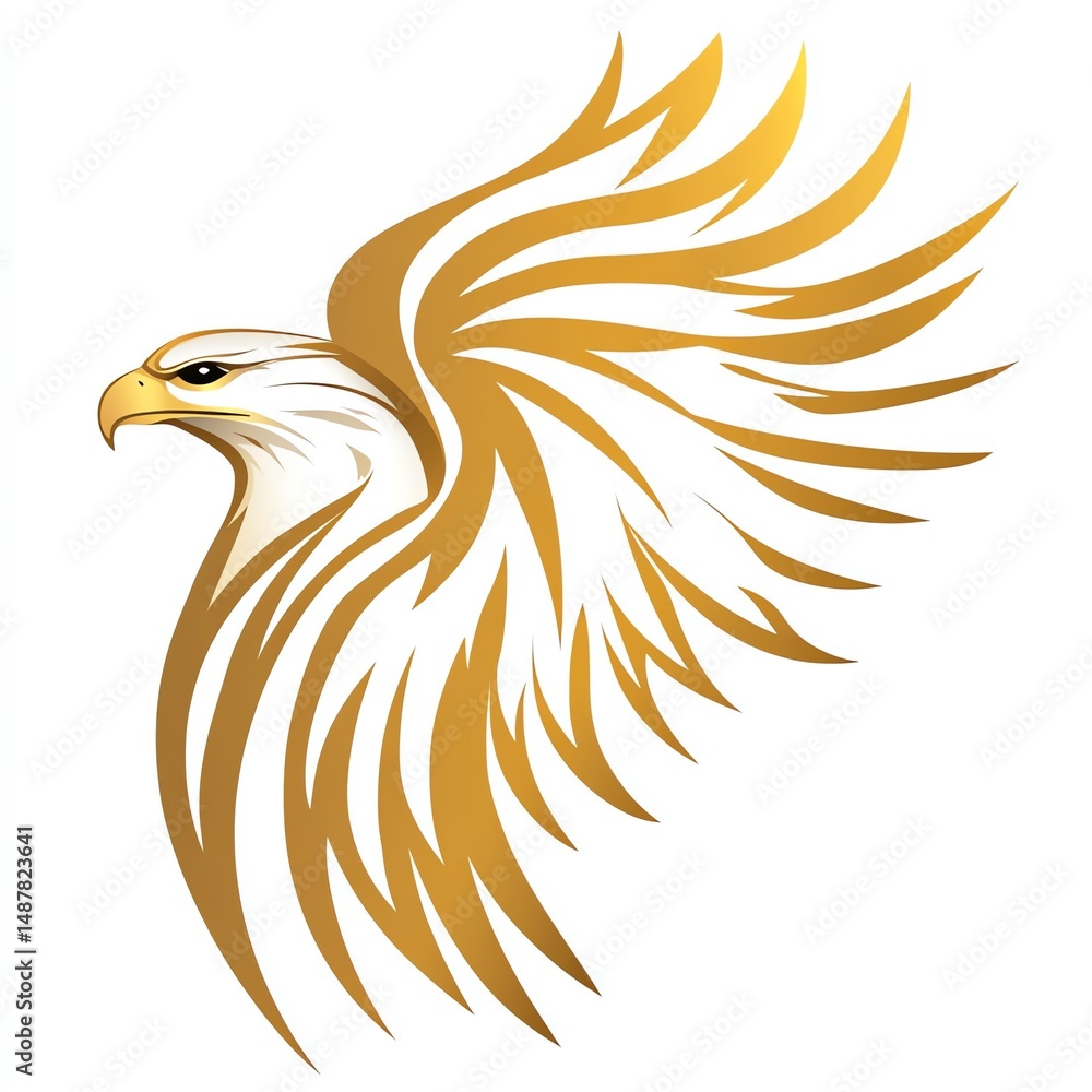 Obraz premium Majestic Golden Eagle Symbolizing Strength and Freedom in Elegant Design