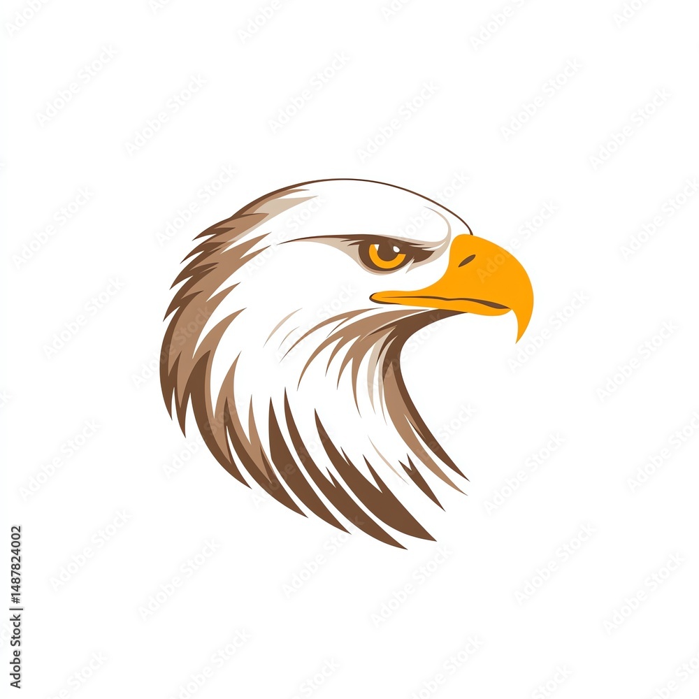 Fototapeta premium Bold and striking eagle head design symbolizing strength and freedom
