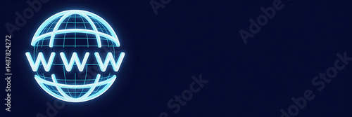 WWW Icon on Digital Globe – Internet and Web Network Concept image.
