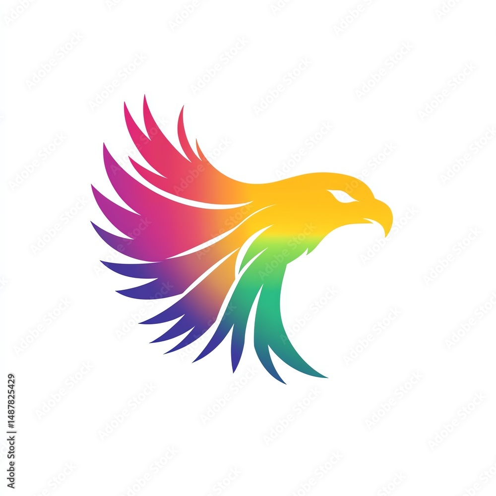 Obraz premium Majestic eagle design featuring vibrant colors and a minimalist style