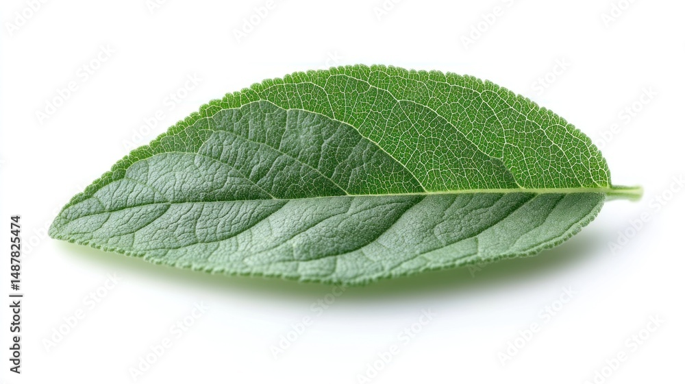 Obraz premium Single Green Leaf Close-Up Photography