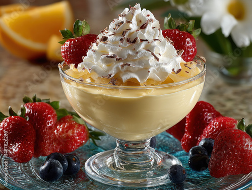 A smooth vanilla pudding se...