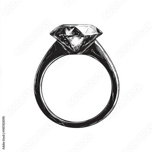 diamond ring silhouette , b...