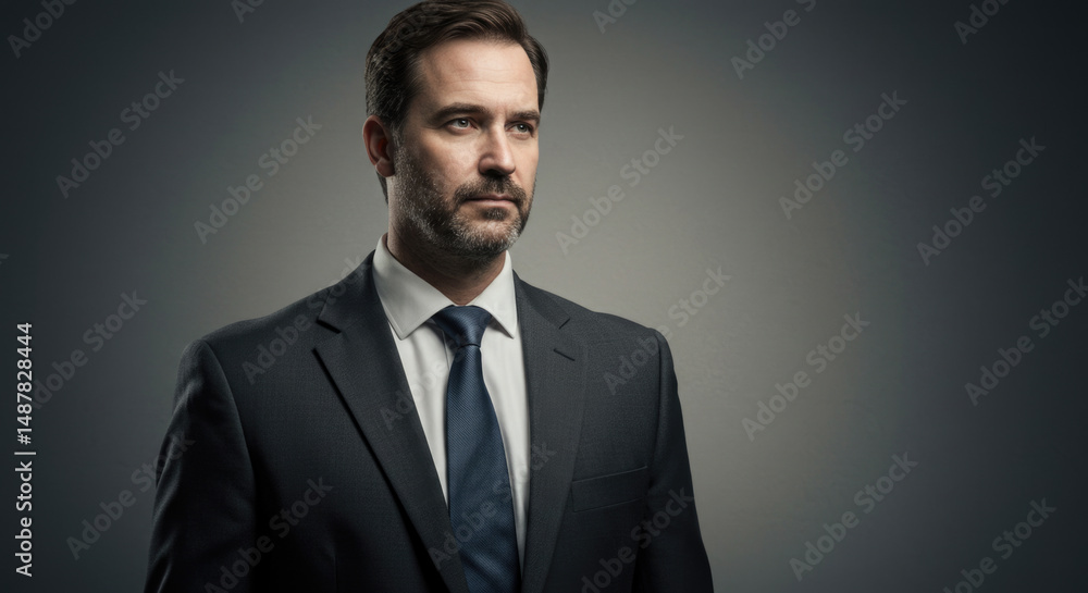 Confident caucasian mature male in suit posing confidently Confident caucasian mature male in suit posing confidently