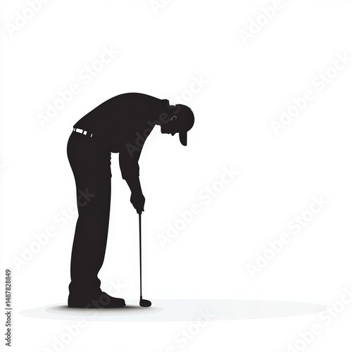 golf silhouette , black and...