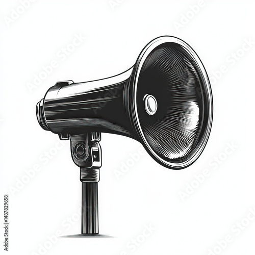 megaphone silhouette , blac...