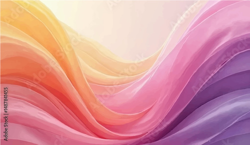 Colorful Abstract Wave Background with Curves and Flowing Patterns