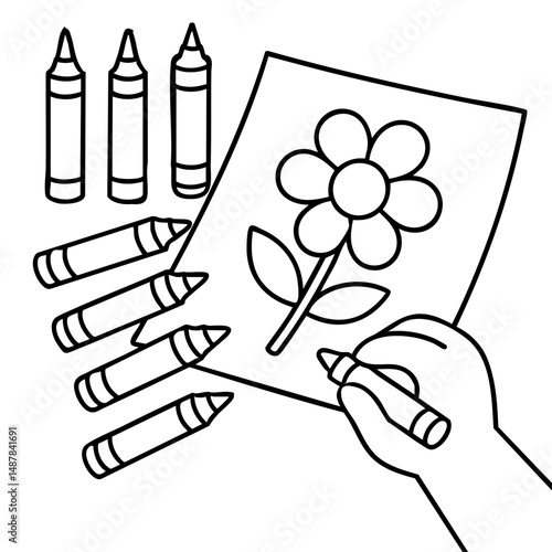 fun activities for kids  Drawing or coloring with crayons and markers
