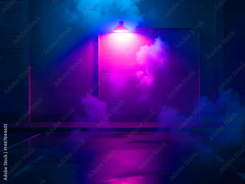 Fototapeta premium spotlight on stage with smoke background