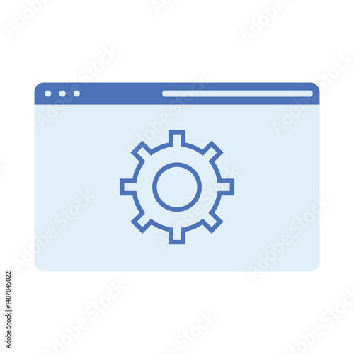 Web optimization interface with a gear icon. Represents settings and configuration.
