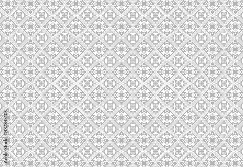 grey and white geometric tile pattern, diamond and crystal design. Seamless, elegant and modern for background, textile and decor. A touch of luxury and class.