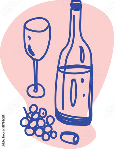 Winemaking. The process of making wine. Drawing, engraving, ink, line art, vector	
