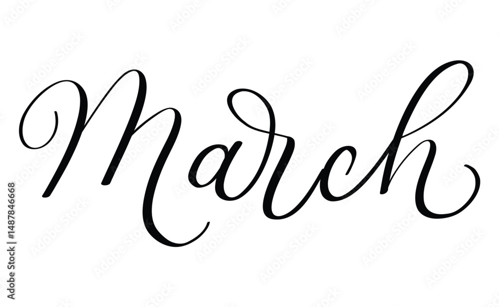 Obraz premium March month written using calligraphic style