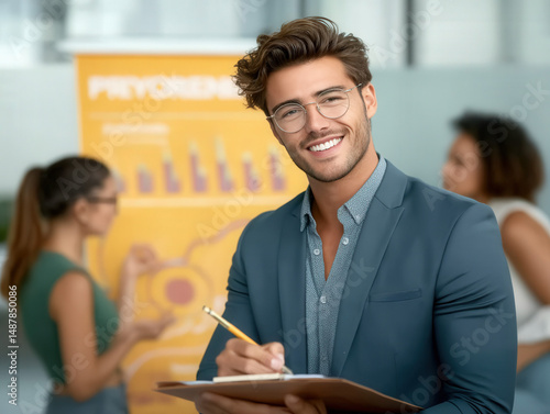A focused financial advisor...