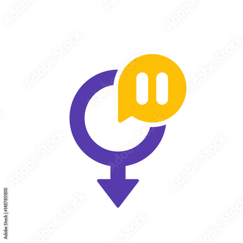 andropause icon with male gender symbol on white
