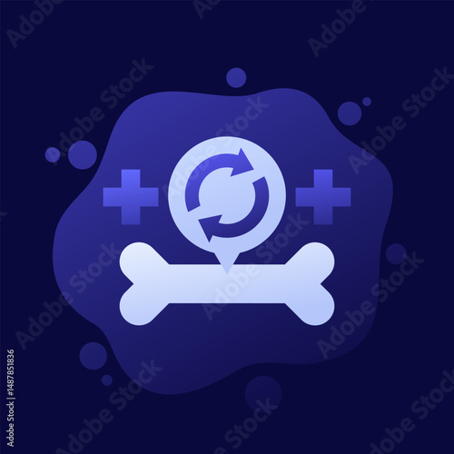 bone fracture recovery and healing icon, vector design
