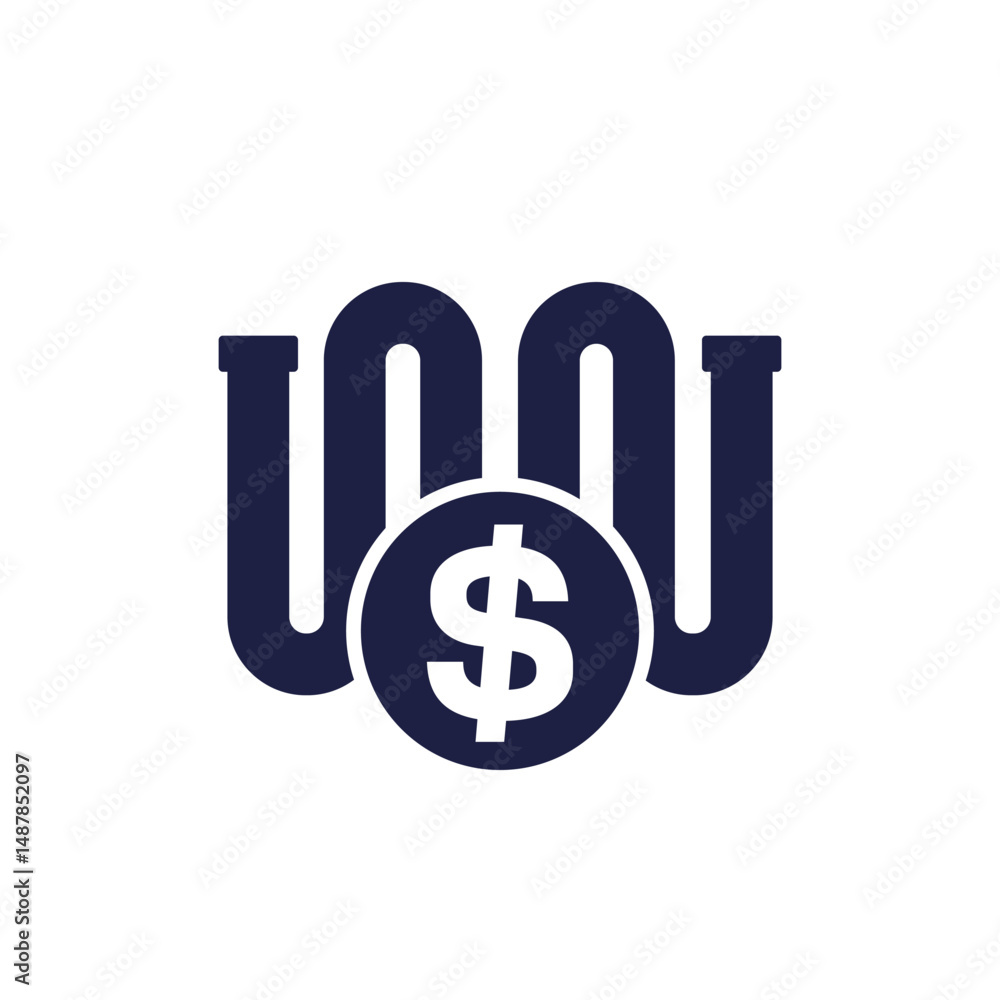 Obraz premium plumbing cost icon with a pipe