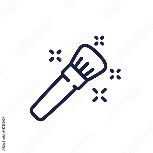 makeup brush line icon on white