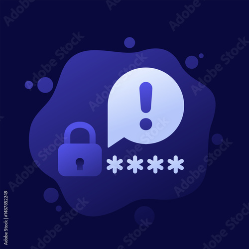 weak password icon, vector design