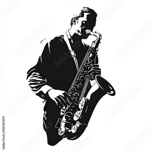 jazz musician silhouette , ...