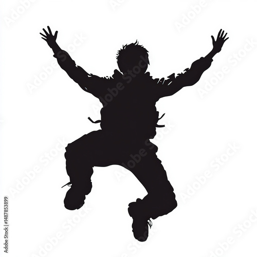 leaping silhouette , black ...