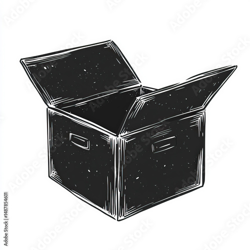 packing box silhouette , bl...