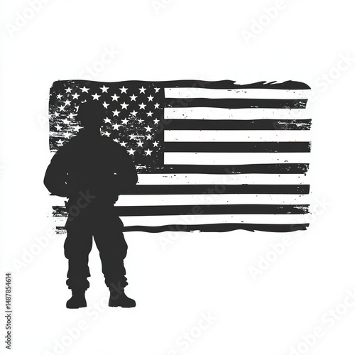 patriotic silhouette , blac...