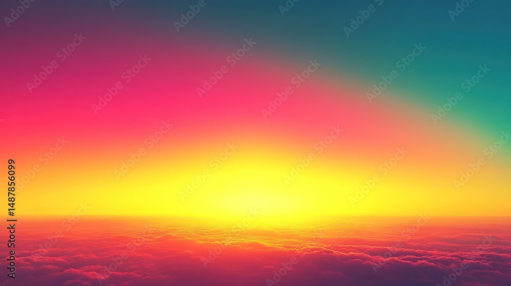 Fototapeta premium Colorful sunrise over clouds