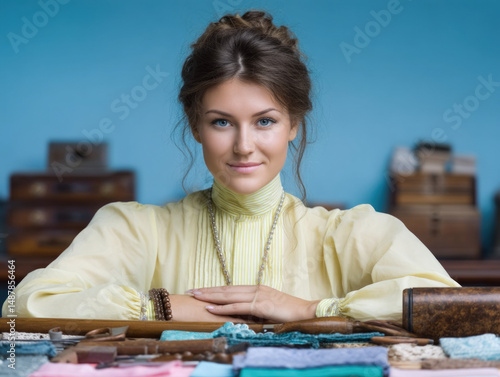 Woman in a costume as a his...