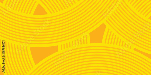 Pasta background, spaghetti abstract geometric pattern. Macaroni yellow poster. Wavy abstract pattern. Pasta vector illustration