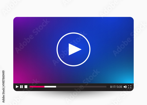 Flat video player template for web and mobile apps