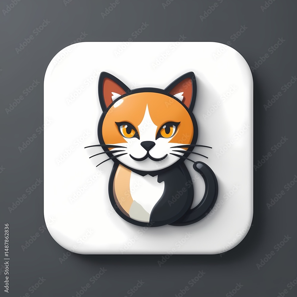 Fototapeta premium Cat logo round symbol
