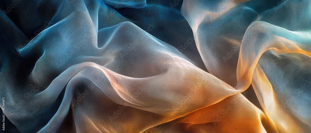 Obraz premium Abstract blue and orange fabric texture.