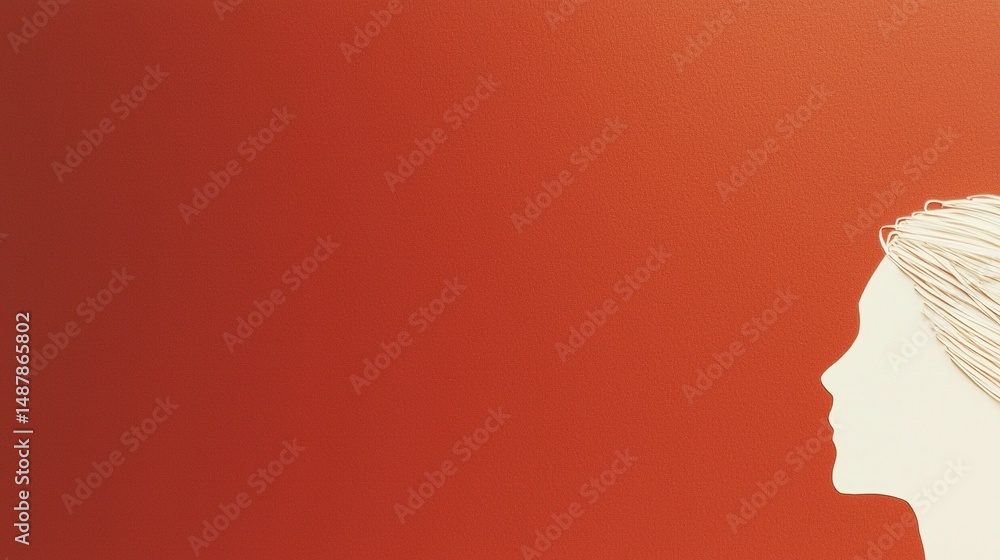 Woman Profile with Red Background. Woman Profile with Red Background.